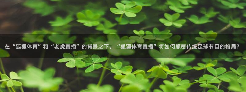 在“狐狸体育”和“老虎直播”的背景之下，“狐狸体育直播”将如何颠覆传统足球节目的格局？